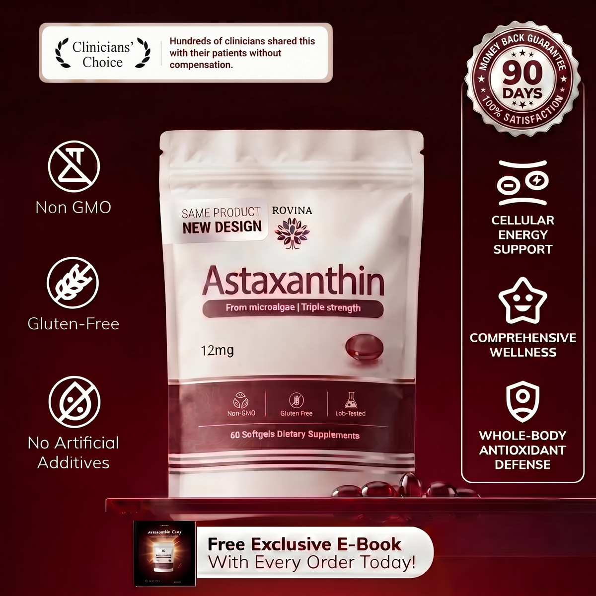 Rovina Astaxanthin - 12mg Softgels free